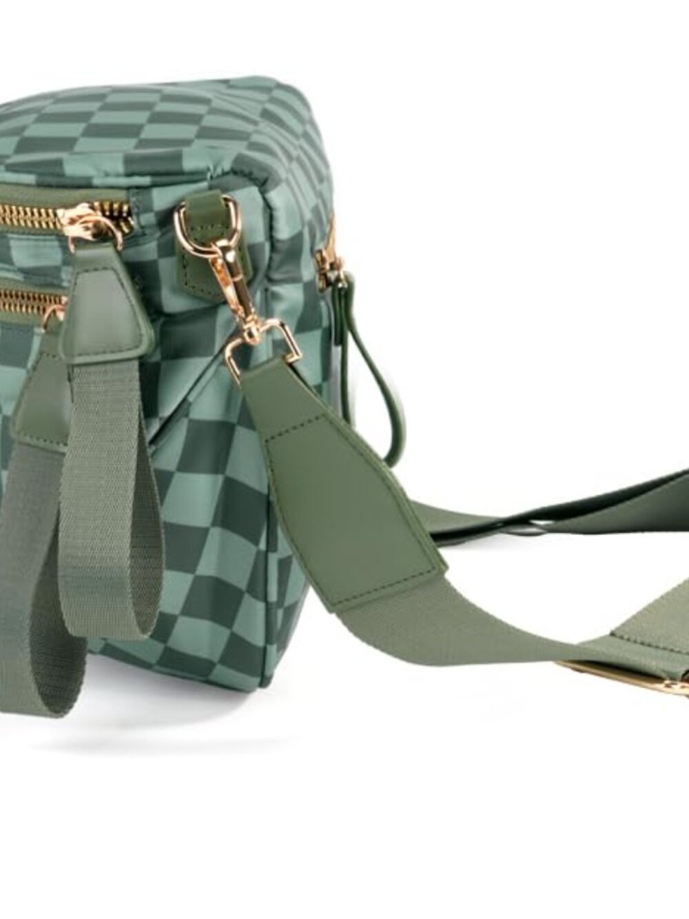 New Spacious Checkered Nylon Crossbody Bag Bum Bag Handbags Wallets for Women - Picture 2 of 7